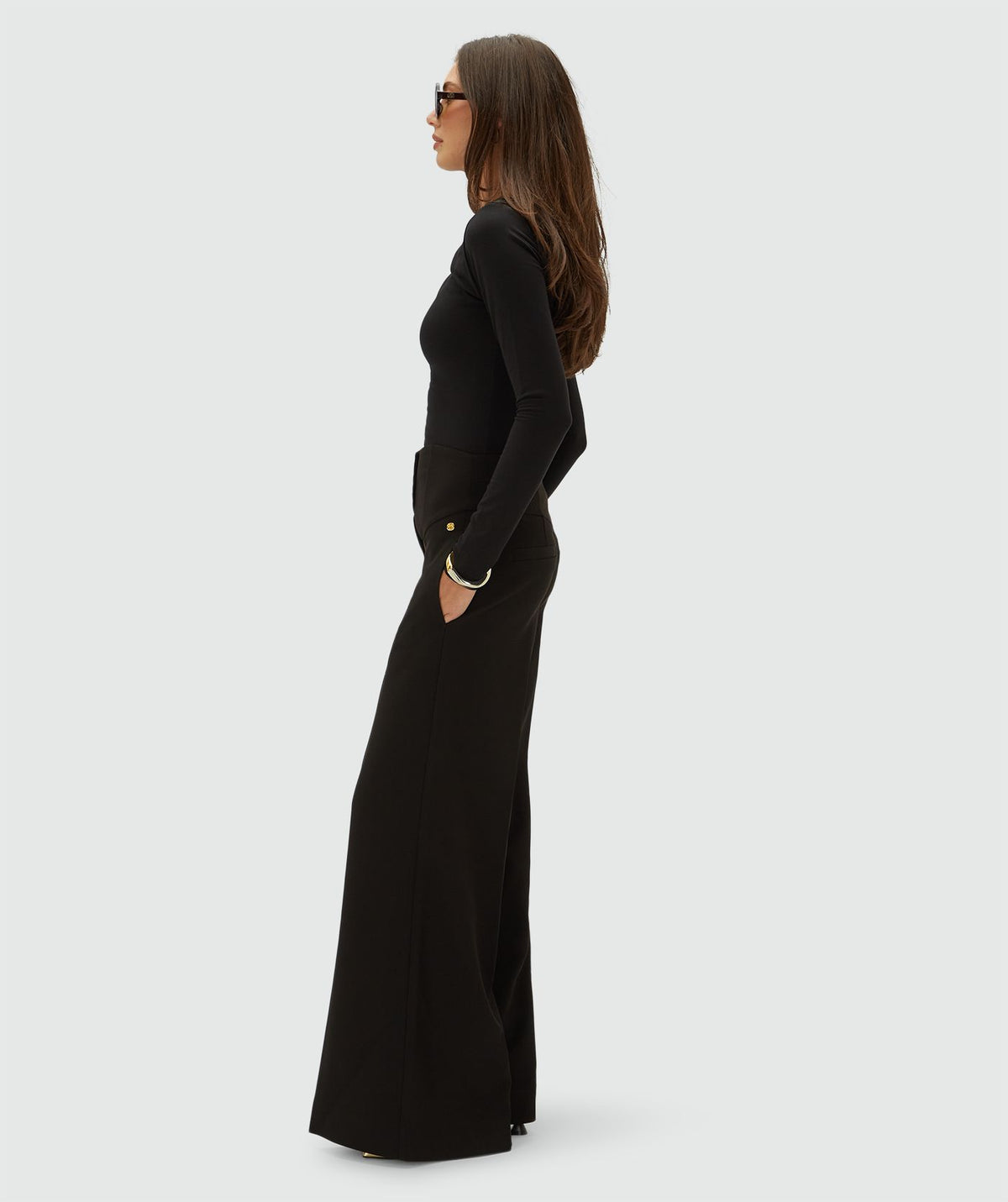 Josh V | Petra High Rise Wide Leg Pantalon - Black