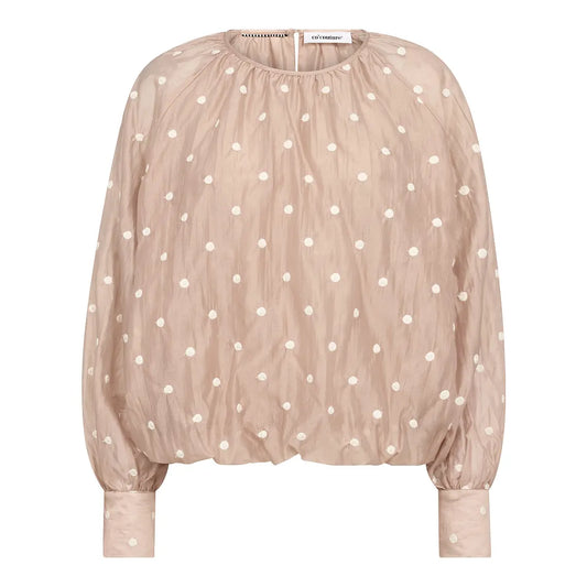Co'Couture | DitaCC Dot LS Balloon Blouse - Champange