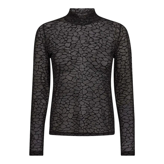 Co'Couture | ClyraCC Stone Mesh Roll Neck - Black