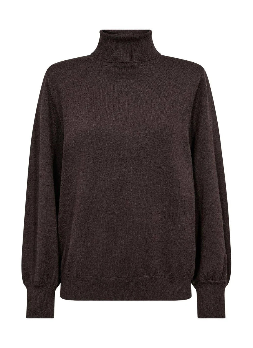 Co'Couture | CoryCC Padded Roll Neck Knit - Dark Brown (500213)