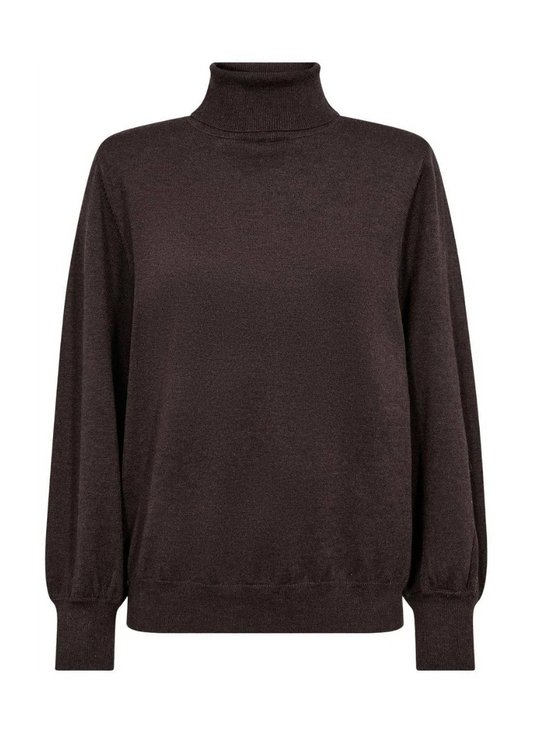 Co'Couture | CoryCC Padded Roll Neck Knit - Dark Brown (500213)