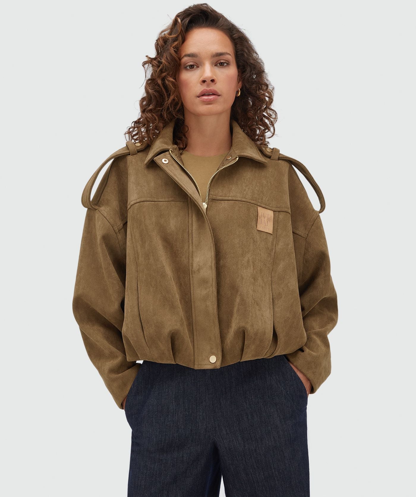 Josh V | Vito Suede Jacket - Dark Khaki (JV-2607-0310)