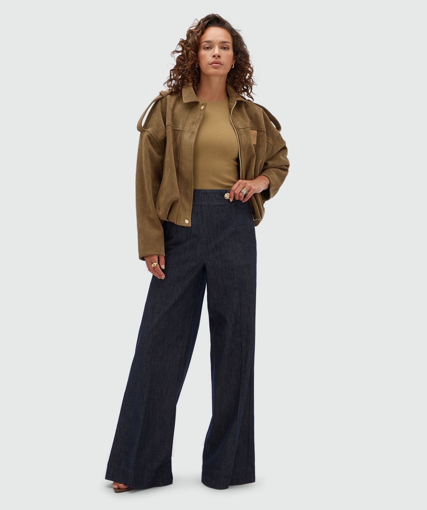 Josh V | Vito Suede Jacket - Dark Khaki (JV-2607-0310)
