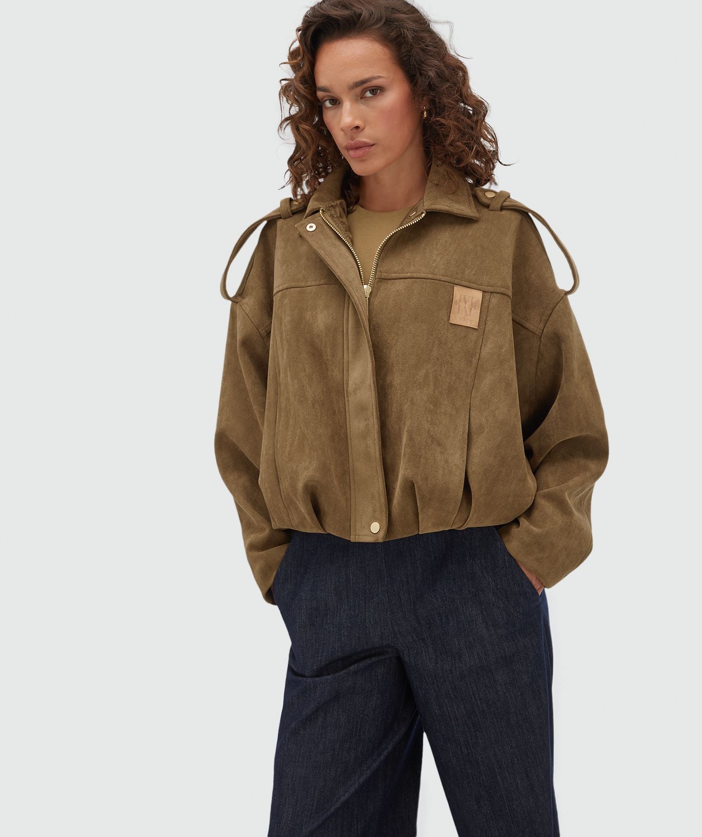 Josh V | Vito Suede Jacket - Dark Khaki (JV-2607-0310)